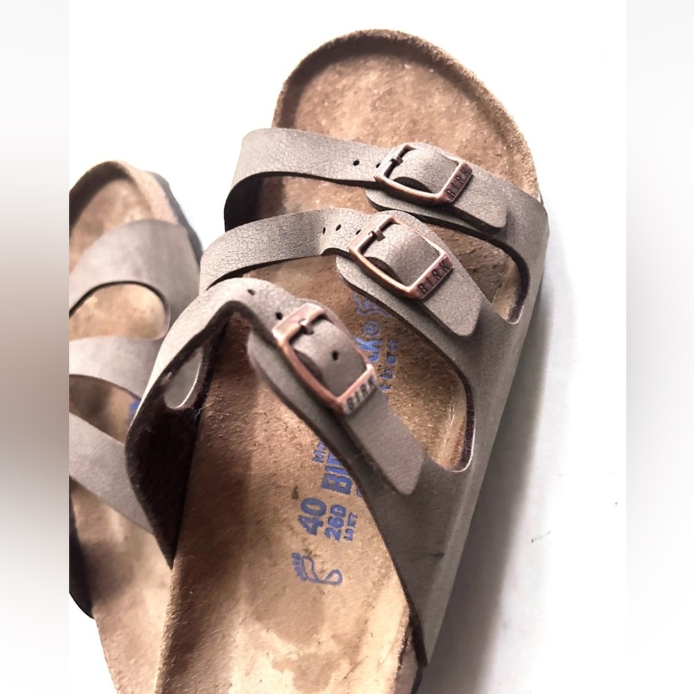 Birkenstock | Women's Florida Soft Footbed Sandals Size 40 Brown Straps Buckle - Picture 9 of 9